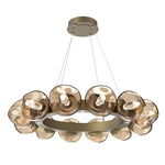 Luna Radial Ring Chandelier - Gilded Brass / Bronze Geo