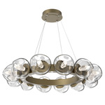 Luna Radial Ring Chandelier - Gilded Brass / Clear Geo