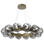 Luna Radial Ring Chandelier - Gilded Brass / Smoke Geo