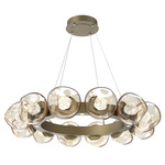 Luna Radial Ring Chandelier - Gilded Brass / Amber Zircon