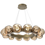 Luna Radial Ring Chandelier - Gilded Brass / Bronze Zircon