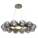 Luna Radial Ring Chandelier - Gilded Brass / Smoke Zircon