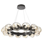 Luna Radial Ring Chandelier - Graphite / Amber Geo