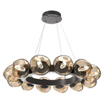 Luna Radial Ring Chandelier - Graphite / Bronze Geo