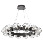 Luna Radial Ring Chandelier - Graphite / Clear Geo