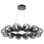 Luna Radial Ring Chandelier - Graphite / Smoke Geo