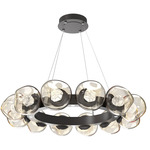 Luna Radial Ring Chandelier - Graphite / Amber Zircon