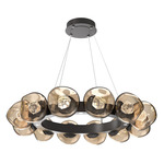 Luna Radial Ring Chandelier - Graphite / Bronze Zircon