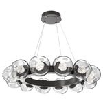 Luna Radial Ring Chandelier - Graphite / Clear Zircon