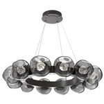 Luna Radial Ring Chandelier - Graphite / Smoke Zircon