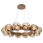 Luna Radial Ring Chandelier - Novel Brass / Bronze Floret