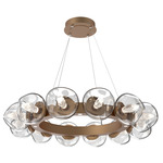 Luna Radial Ring Chandelier - Novel Brass / Clear Geo