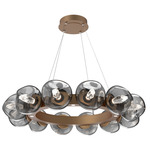 Luna Radial Ring Chandelier - Novel Brass / Smoke Geo