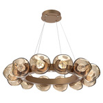 Luna Radial Ring Chandelier - Novel Brass / Bronze Zircon