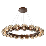 Luna Radial Ring Chandelier - Burnished Bronze / Bronze Floret