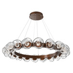 Luna Radial Ring Chandelier - Burnished Bronze / Clear Floret