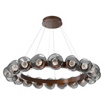 Luna Radial Ring Chandelier - Burnished Bronze / Smoke Floret