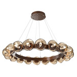 Luna Radial Ring Chandelier - Burnished Bronze / Bronze Geo