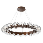 Luna Radial Ring Chandelier - Burnished Bronze / Clear Geo