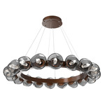 Luna Radial Ring Chandelier - Burnished Bronze / Smoke Geo