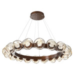 Luna Radial Ring Chandelier - Burnished Bronze / Amber Zircon