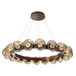 Luna Radial Ring Chandelier - Burnished Bronze / Bronze Zircon