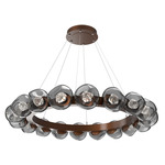 Luna Radial Ring Chandelier - Burnished Bronze / Smoke Zircon