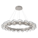 Luna Radial Ring Chandelier - Beige Silver / Clear Floret