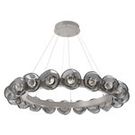 Luna Radial Ring Chandelier - Beige Silver / Smoke Floret