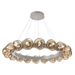 Luna Radial Ring Chandelier - Beige Silver / Bronze Geo