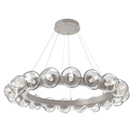 Luna Radial Ring Chandelier - Beige Silver / Clear Geo