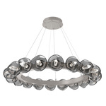 Luna Radial Ring Chandelier - Beige Silver / Smoke Geo