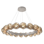 Luna Radial Ring Chandelier - Beige Silver / Bronze Zircon