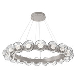 Luna Radial Ring Chandelier - Beige Silver / Clear Zircon