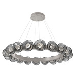 Luna Radial Ring Chandelier - Beige Silver / Smoke Zircon