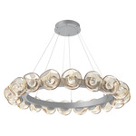 Luna Radial Ring Chandelier - Classic Silver / Amber Floret