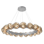 Luna Radial Ring Chandelier - Classic Silver / Bronze Floret