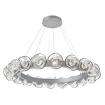 Luna Radial Ring Chandelier - Classic Silver / Clear Floret