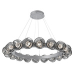 Luna Radial Ring Chandelier - Classic Silver / Smoke Floret