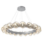 Luna Radial Ring Chandelier - Classic Silver / Amber Geo