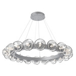 Luna Radial Ring Chandelier - Classic Silver / Clear Geo