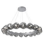 Luna Radial Ring Chandelier - Classic Silver / Smoke Geo