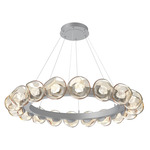 Luna Radial Ring Chandelier - Classic Silver / Amber Zircon