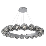 Luna Radial Ring Chandelier - Classic Silver / Smoke Zircon