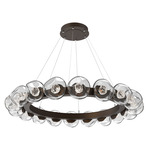 Luna Radial Ring Chandelier - Flat Bronze / Clear Floret