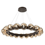 Luna Radial Ring Chandelier - Flat Bronze / Bronze Geo