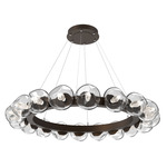 Luna Radial Ring Chandelier - Flat Bronze / Clear Geo