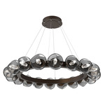 Luna Radial Ring Chandelier - Flat Bronze / Smoke Geo