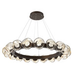 Luna Radial Ring Chandelier - Flat Bronze / Amber Zircon