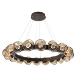 Luna Radial Ring Chandelier - Flat Bronze / Bronze Zircon